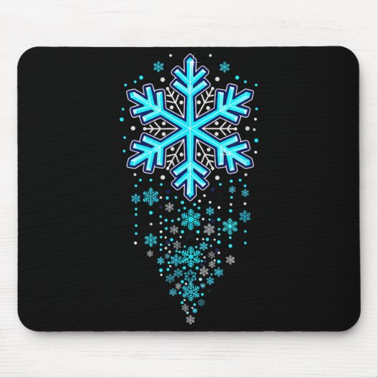 Winter Holiday Apparel - Blue Snowflake Cascade, I Muismat (Voorkant)