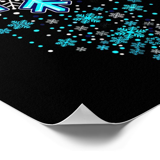 Winter Holiday Apparel - Blue Snowflake Cascade, I Poster (Hoek)