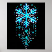 Winter Holiday Apparel - Blue Snowflake Cascade, I Poster (Voorkant)
