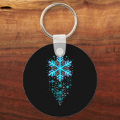 Winter Holiday Apparel - Blue Snowflake Cascade, I Sleutelhanger (Voorkant)