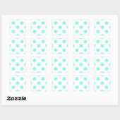 Winter Holiday Aqua Snowflake Vierkante Sticker (Vel)