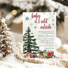 Winter Holiday Baby It’s Cold Outside Baby Shower Kaart