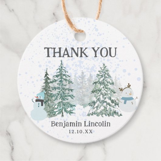Winter Holiday Bedankjes Labels (Voorkant)