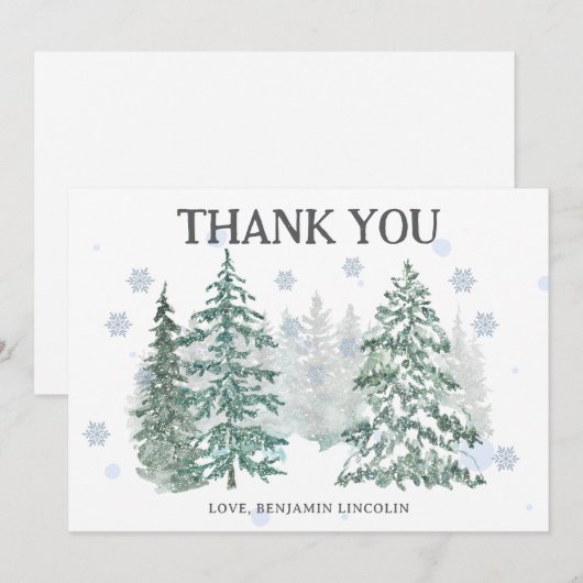 Winter Holiday Bedankkaart (Voorkant / Achterkant)