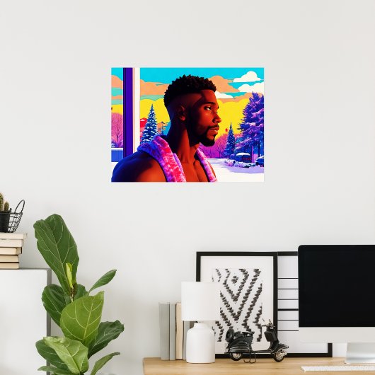 Winter Holiday Beefcake Hunk 2501 Poster (Thuiskantoor)