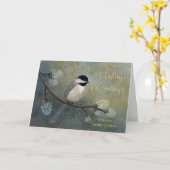 Winter Holiday Blessings van Family Chickadee Kaart (Gele Bloem)