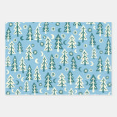 Winter Holiday Blue Trens Pattern Variety Gift Inpakpapier Vel (Voorkant 3)