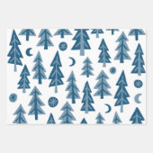 Winter Holiday Blue Trens Pattern Variety Gift Inpakpapier Vel (Voorkant 2)