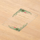 Winter Holiday Botanical Greenery Wedding Acryl Uitnodigingen (Laagn)