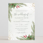 Winter Holiday Botanical Greenery Wedding Kaart