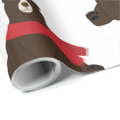 Winter Holiday Brown Beer Cadeaupapier (Rol Hoek)