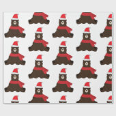 Winter Holiday Brown Beer Cadeaupapier (Vlak)