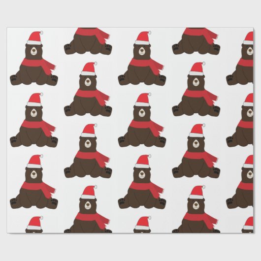 Winter Holiday Brown Beer Cadeaupapier (Vlak)