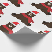 Winter Holiday Brown Beer Cadeaupapier (Hoek)