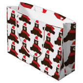 Winter Holiday Brown Beer Large Gift Bag Groot Cadeauzakje (Achterkant Gekanteld)
