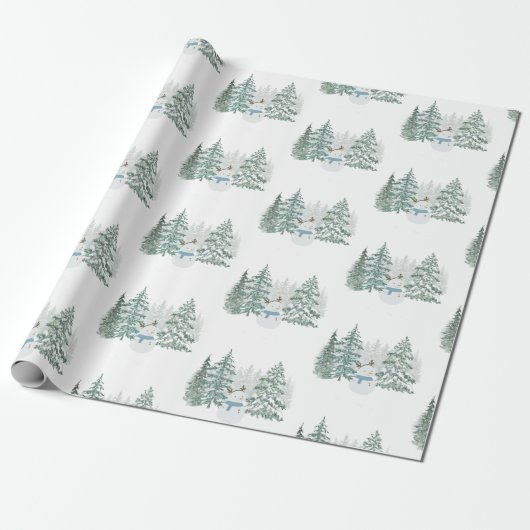 Winter Holiday Cadeaupapier (Uitgerold)