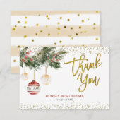 Winter Holiday Deck the Halls Vrijgezellenfeest Bedankkaart (Voorkant / Achterkant)