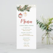 Winter Holiday Deck the Halls Vrijgezellenfeest Menu (Staand voorkant)