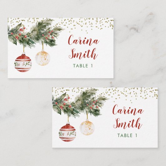 Winter Holiday Deck the Halls Vrijgezellenfeest Plaatskaartje (Voorkant / Achterkant)