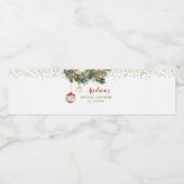 Winter Holiday Deck the Halls Vrijgezellenfeest Waterfles Etiket (Enkel label)