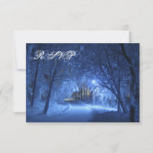 Winter Holiday Evening Snow Wedding RSVP-kaarten RSVP Kaartje (Achterkant)