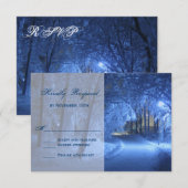 Winter Holiday Evening Snow Wedding RSVP-kaarten RSVP Kaartje (Voorkant / Achterkant)