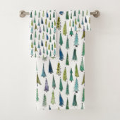 Winter Holiday Evergreen Trees Bad Handdoek (Insitu)
