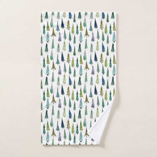 Winter Holiday Evergreen Trees Bad Handdoek (Handdoek)