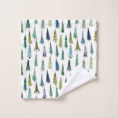 Winter Holiday Evergreen Trees Bad Handdoek (Wasdoekje)