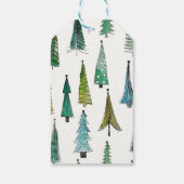 Winter Holiday Evergreen Trees Cadeaulabel (Achterkant)
