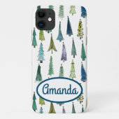 Winter Holiday Evergreen Trees Case-Mate iPhone Case (Achterkant)