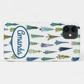 Winter Holiday Evergreen Trees Case-Mate iPhone Case (Achterkant (horizontaal))