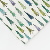 Winter Holiday Evergreen Trees Fleece Deken (Hoek)