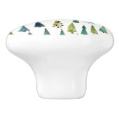 Winter Holiday Evergreen Trees Keramische Knop (Zijkant)