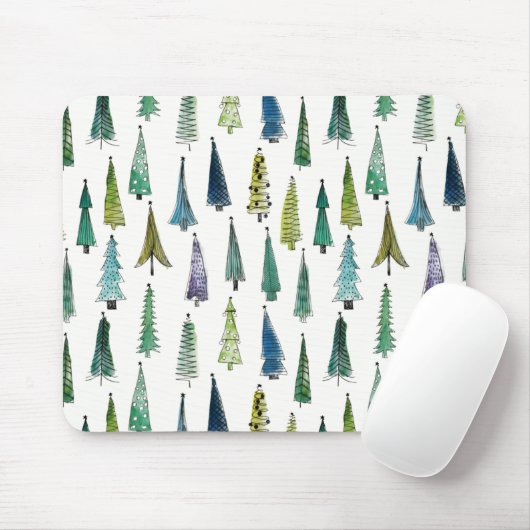 Winter Holiday Evergreen Trees Muismat (Met muis)