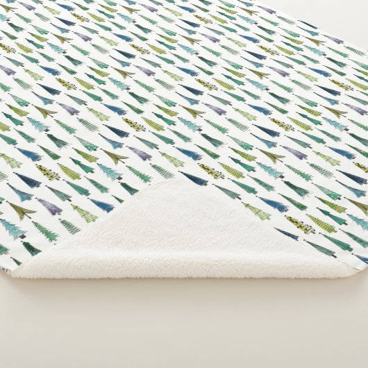 Winter Holiday Evergreen Trees Sherpa Deken (3/4)