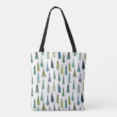Winter Holiday Evergreen Trees Tote Bag (Achterkant)