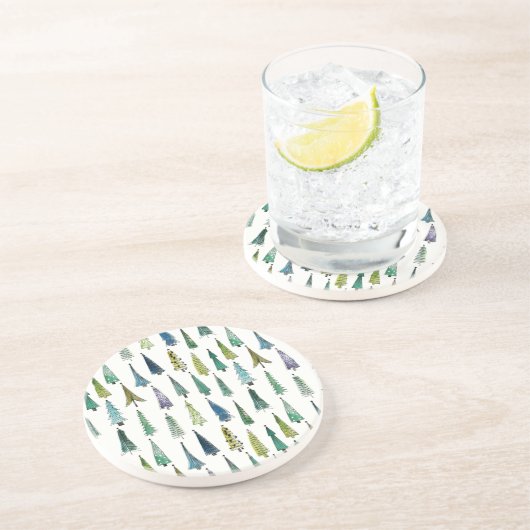 Winter Holiday Evergreen Trees Zandsteen Onderzetter (Zijkant)