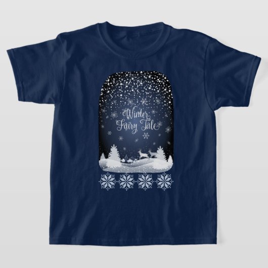 Winter Holiday Fairy Tale Fantasy Snowy Forest T-S T-shirt (Laagn)