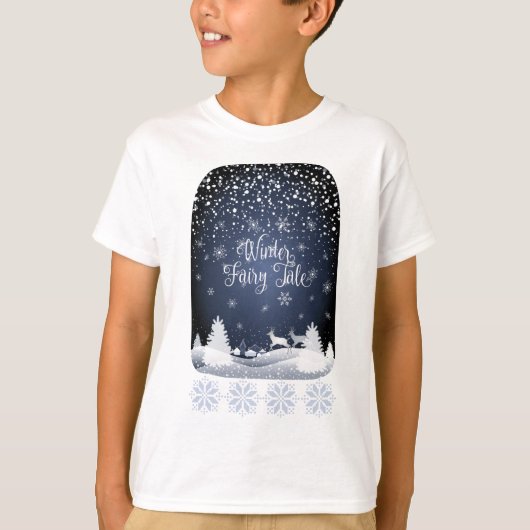 Winter Holiday Fairy Tale Fantasy Snowy Forest T-shirt (Voorkant)