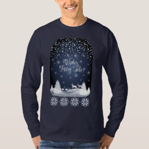 Winter Holiday Fairy Tale Fantasy Snowy Forest T-shirt