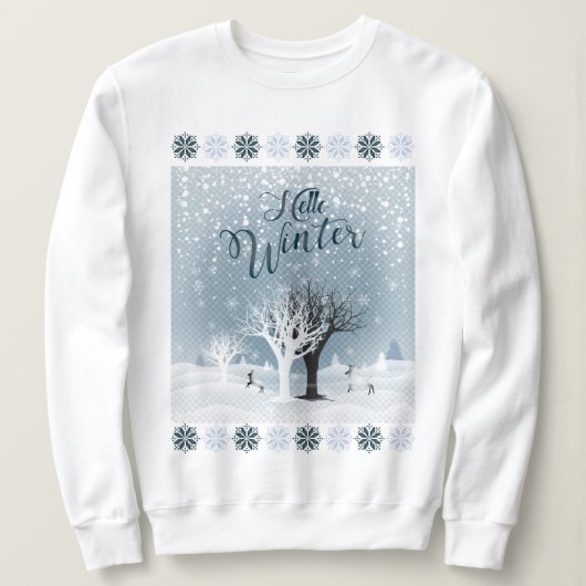Winter Holiday Fairy Tale Fantasy Snowy Forest Trui (Design voorkant)
