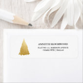 Winter Holiday Faux Gold kerstboom Etiket (Insitu)