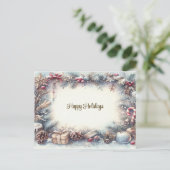 Winter Holiday Frame Postcard Briefkaart (Staand voorkant)