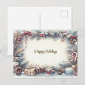 Winter Holiday Frame Postcard Briefkaart (Voorkant / Achterkant)
