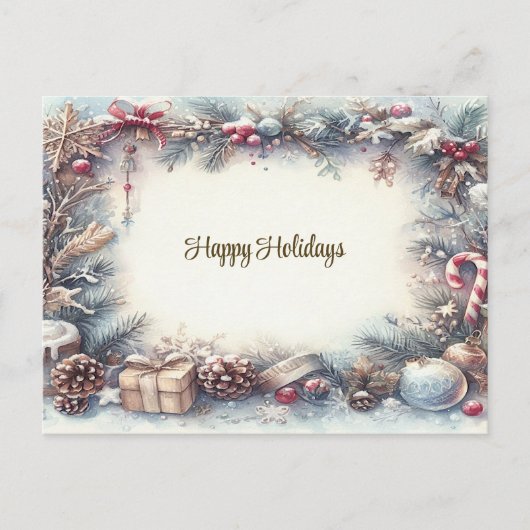 Winter Holiday Frame Postcard Briefkaart (Voorkant)