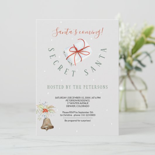 Winter Holiday | Geheime kerstfeestdag Kaart (Staand voorkant)