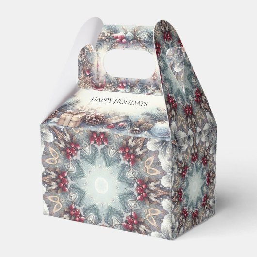 Winter Holiday Gift Box Bedankdoosjes (Achterkant)