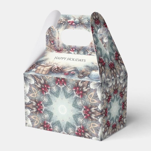 Winter Holiday Gift Box Bedankdoosjes (Voorkant Zijde)