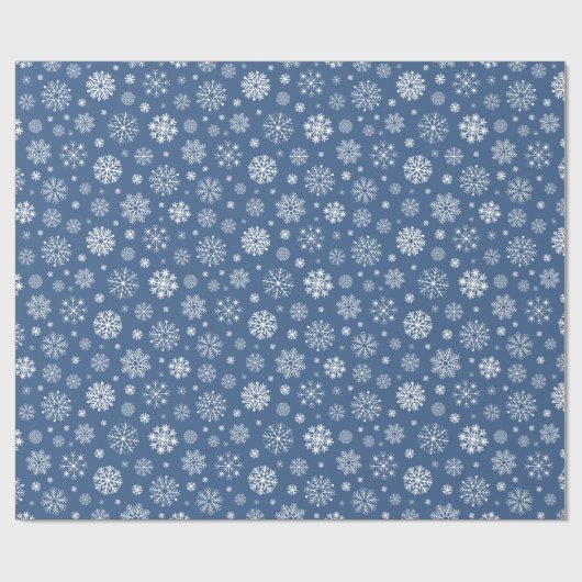 Winter Holiday Gift Wrap with Classic Snow Pattern Cadeaupapier (Vlak)
